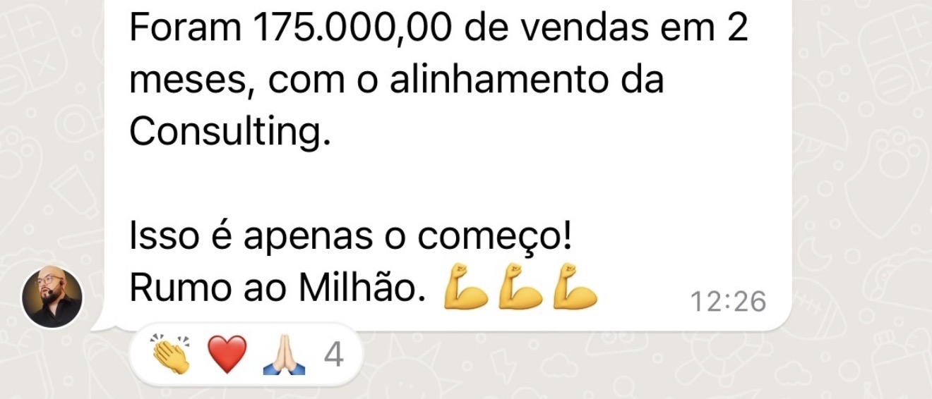 R$175.000 em vendas em 2 meses fechadas por licenciado aplicando o método.
